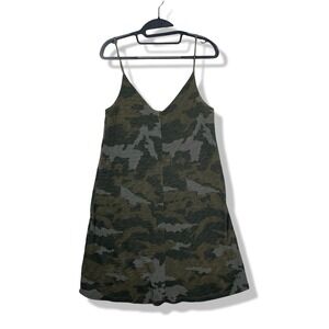 ATM Schoolboy Babydoll Camo Print Slip Dress Womens M Mini Cotton Lined